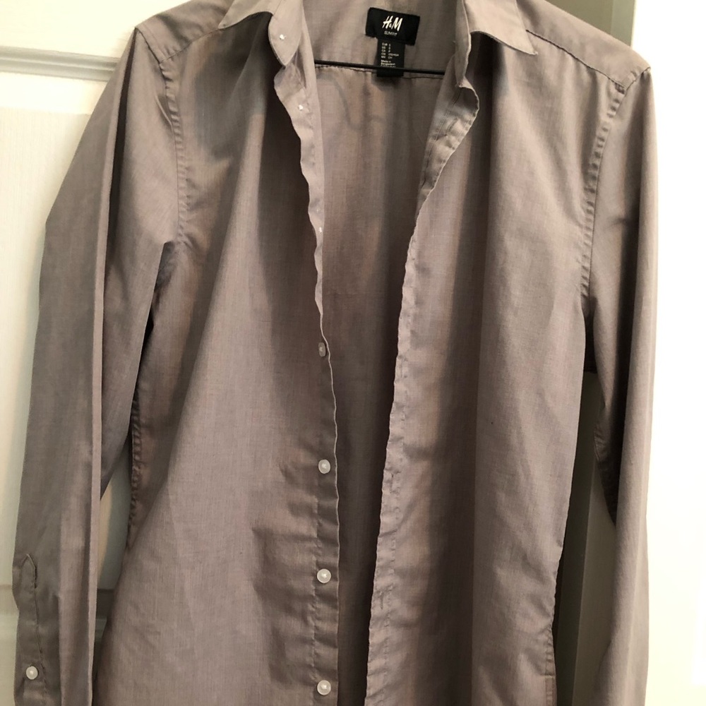 H&M easy iron shirt gray size s